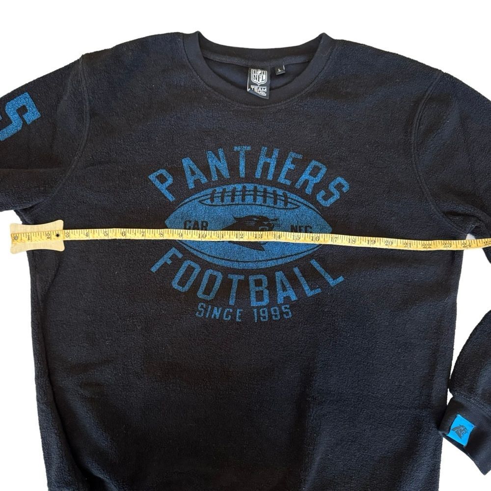 NFL Team Apparel Black Blue Carolina Panthers NFL Football Sweatshirt Size Large - Picture 9 of 10